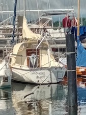 kleines GFK Segelboot mit Einbaumotor und Trailer zu verkaufen