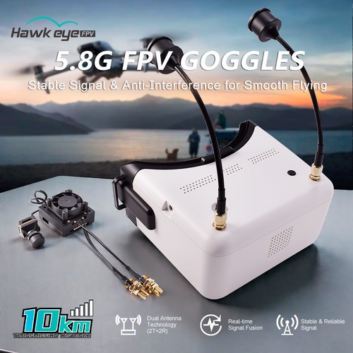 Hawkeye 8ghz fpv goggles 5ch - hawkeye, 5.8ghz