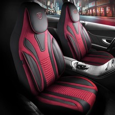 Sitzbezüge (Pilot) passend für Mitsubishi Space Star in Rot-Schwarz mit Tasche