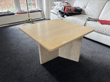 Marmortisch 65/65cm, zeitlos schön, echtes Travertin-Marmor, gebraucht