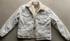LEVI'S Damen Sherpa Trucker Jacke Cord Gr. M Ex-Boyfriend Fell Neu Creme