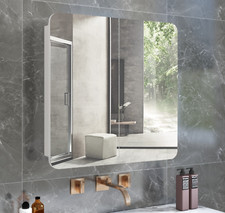 Mondeer Spiegelschrank mit 2 Türen & 5 Einlegeböden Wandspiegel Badschrank 68*66