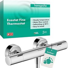 hansgrohe Ecostat Fine - Duschthermostat Aufputz mit EcoStop+, Duscharmatur mit