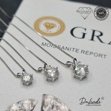 Halskette mit Moissanit Anhänger 1 ct, 2 ct oder 3ct,  Schmuck 925 Sterling