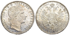 FITZ Österreich Ungarn Franz Joseph 1860 Gulden Stempelglanz Silber µFIM1807