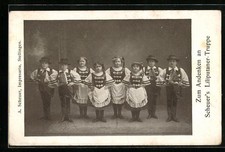 Ansichtskarte Stellingen, Scheuers Liliputaner-Truppe in Trachten 