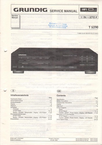Grundig 5500 service - grundig,