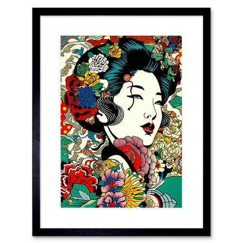 Moderner geisha porträt - moderner,