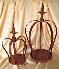 ❀ Krone Windlicht 42cm Rost