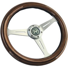 35er Holzlenkrad mit silbernen