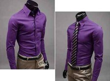 Herren Slim Fit Hemd Business Bügelleicht Langarm Shirt Anzug Hemden Hochzeit DE