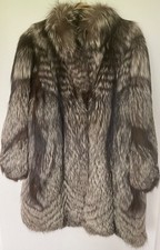 LUXUS Damen Silberfuchs Mantel