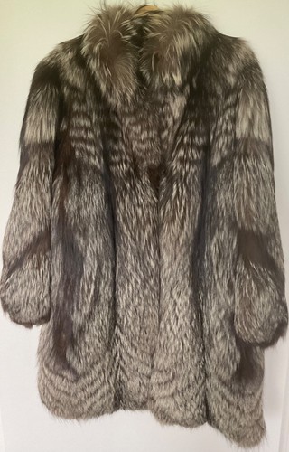 Luxus damen silberfuchs mantel - damen,