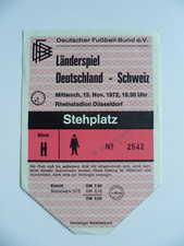 Deutschland-Schweiz 1972 - in Düsseldorf -  DFB -  Länderspiel Ticket  #292