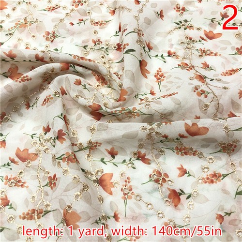 Chiffon blumen stickerei - 0.9m,
