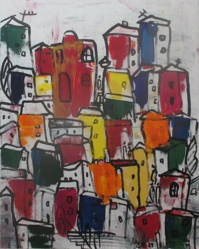 Winterliche stadt expressive - stadt,