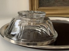 wunderschöne (antike) Kristallschale mit 800‘er Silber-Montur , DM 21cm/H:9,5cm