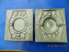 Ofenkachel Kacheln Kachelofen 18,7 x 21cm grün glasiert