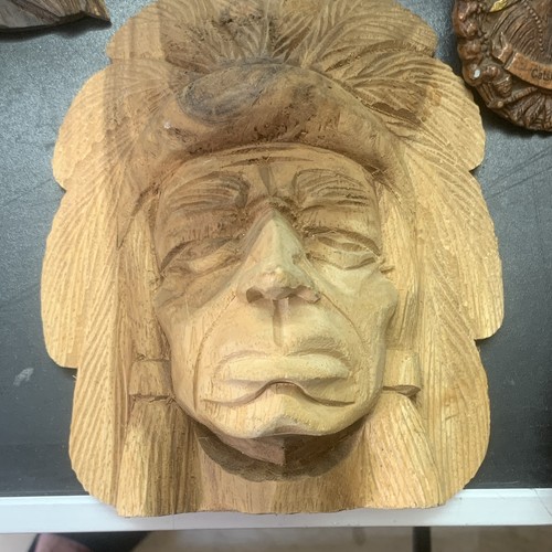 Handgeschnitzte holz wandmaske - handgeschnitzte,