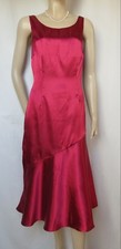 Laura Ashley Kleid 40 Hochzeit fuchsia rot Abendkleid Satin Cocktailkleid neu