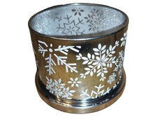 PartyLite Teelichthalter Kerzenhalter Silber Metall Weihnachtlich Schneeflocken