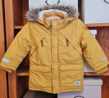 H & M  warme Winterjacke Anorak Kinder senfgelb mit abnehmbarer Kapuze Gr. 110