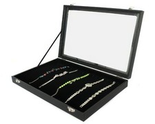 Schmucklade Schmuckkasten Juwelier für Ketten Armbänder mit Glasdeckel 