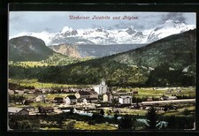 Ansichtskarte Wocheiner Feistritz, Ortsansicht mit Triglav 