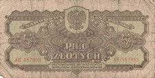 Polen Poland 5 Zlotych 1944 P108 VG (Serie AH)