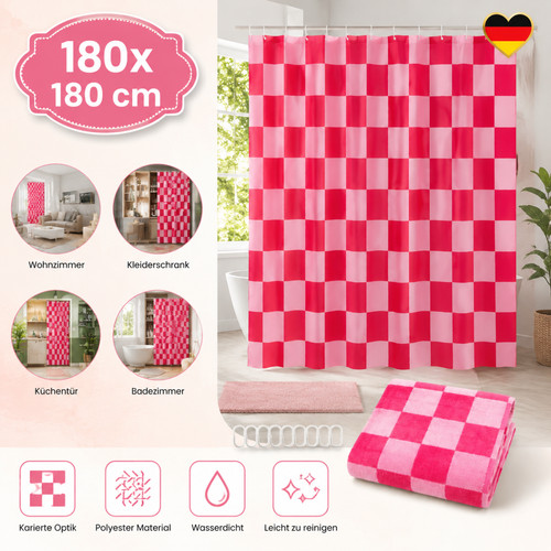 Polyester duschvorhang kariert - polyester,