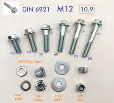 Schraube DIN 6921 M12x25 bis M12x80 Stahl hochfest 10.9 verzinkt