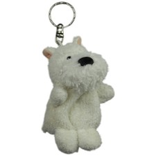 Vintage NICI Süßer Foxterrier, weiß Schlüsselanhänger 8cm Gebraucht Hund