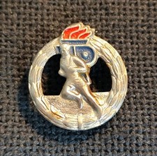 Abzeichen DDR: Dreikampfnadel Junge Pioniere JP ohne Jahr, Leichtathletik FDJ 