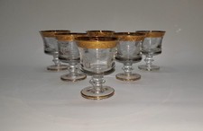 6 MURANO MEDICI Weingläser Kristallgläser mit Goldrand Made in Italy