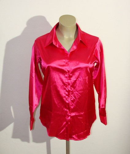 Satin glanz bluse - in, pink