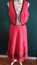 Rose Dirndl Aus Bayern rot 2-teilig Gr.42 Vintage