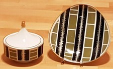 VINTAGE: DDR-Ware: feines KOBALT PORZELLAN ~ Bonboniere und Schmuckteller 