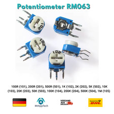 4 x Potentiometer RM063 Poti 100 Ohm - 1M Ohm Set Trimmer