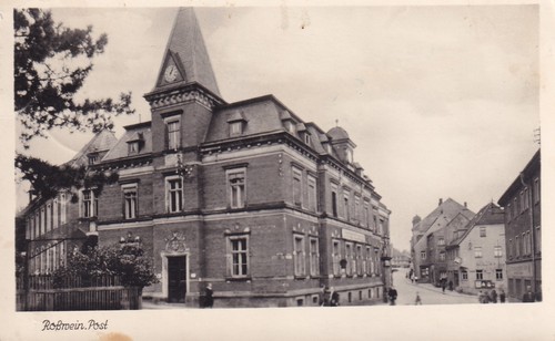 Postkarte roßwein post - postkarte,