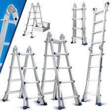 Teleskopleiter Aluleiter 4in1 Mehrzweckleiter bis 150kg 4x4/4x5 Sprossen