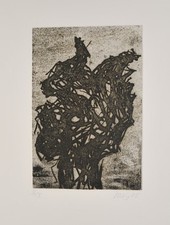 Max Uhlig /La vigne devant fond gris/Radierung/handsigniert/ X Exemplare/2005