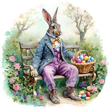 Wandbild Osterhase Bank