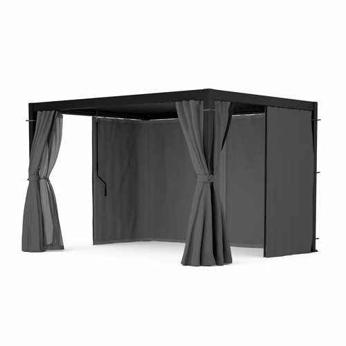 Pergola 3x4 mit vorhängen - 3x4, und