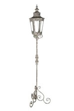 LATERNE AUF STANDFUSS 1,70m HOCH GRAU ANTIK SHABBY VINTAGE STIL NEU