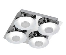 Wofi LED Deckenleuchte Space Chrom 30x7,5cm 4 x 6W 2200lm warmweiß 3000K Dimmbar