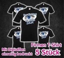 Firmen T-shirt schwarz 5 Stück + Farb Druck Logo Wunsch Aufdruck Motiv bedruckt
