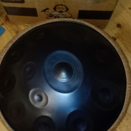 Handpan aus stahl blau schwarz - handpan, blau/schwarz
