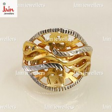 18 Karat Solid Gold 2 Ton Verlobung Hochzeit DAMEN Ringgröße 7 8 9 10 11 12 13