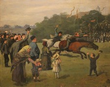 Ölgemälde Pferderennen vmtl