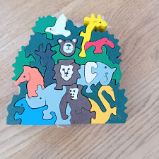 Holzsteckpuzzle 24 Teile Afrika Zootiere von der Firma Fraja Kinder Denkspiel